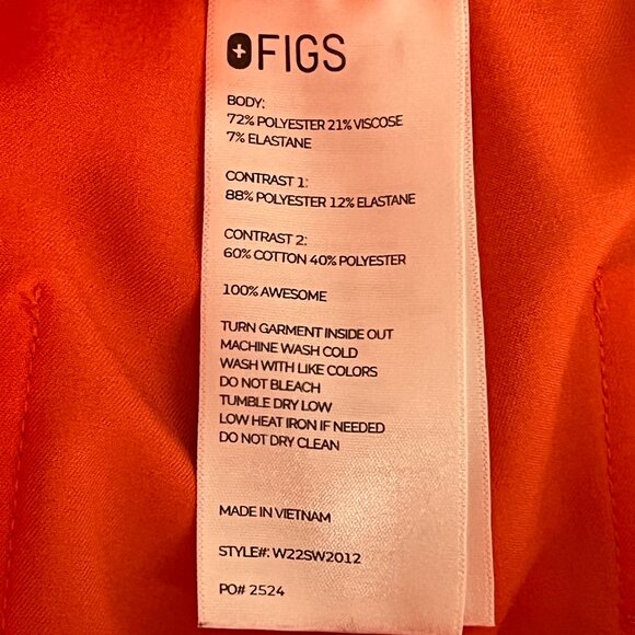 Limited Ed Figs Womens Zamora High Waisted Jogger Scrub Pants Sunset Orange L - Picture 8 of 12